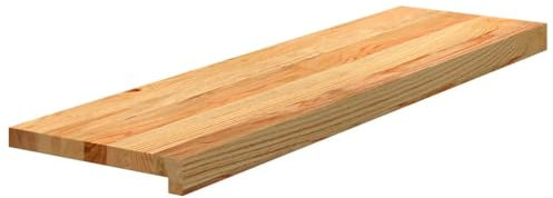 vidaXL Peldaños de escalera 4 uds madera maciza roble marrón claro, peldaño de escalera, peldaño de escalera de roble, alféizar de ventana