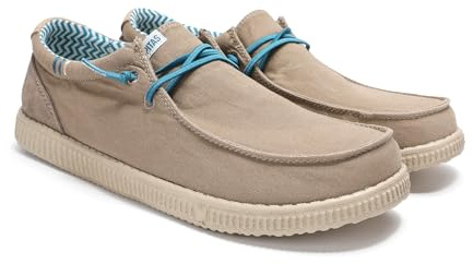 PITAS | WP150 LEDRO | Mocasines de Hombre | Náuticos Casual | Zapatillas de Tela | Zapatos sin Cordones | Deportivas Casuales | Calzado de Walkinpitas | Taupe 45