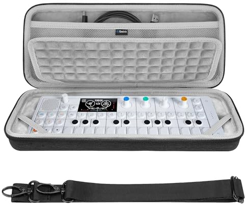 GEEKRIA Hartschalen-Reisetasche, Drum-Machine-Tasche Kompatibel mit Teenage Engineering OP-1 Field/OP-XY Tragbarer Synthesizer (Dunkelgrau)
