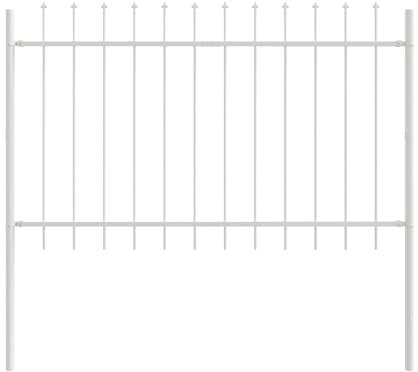vidaXL Rechteckige Outdoor-Zaunpaneele 6.8M Weiß Pulverbeschichteter Stahl Gartenbarriere Langlebig Wetterfest Zaun für Gärten Höfe und Räume Einfach zu montieren Metall Rostfrei Wohnbereich