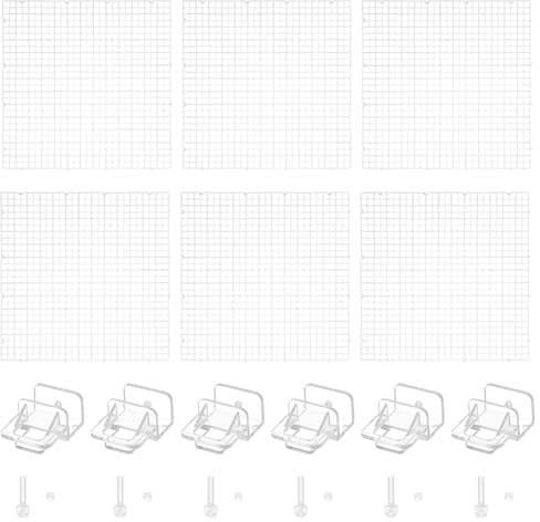 BENECREAT 6 coperchi trasparenti per acquario, 30 x 29 x 0,8 cm, copertura quadrata per serbatoio dei pesci, griglia di isolamento in plastica con 6 clip per copertura in plastica per acquario