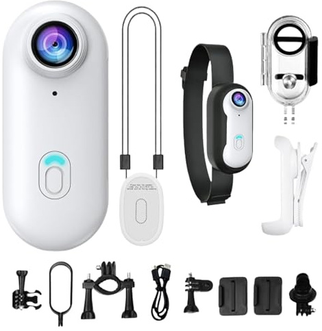 Body Camera, Pocket Action Camera, Wearable Vlogging Device, 170 Degree Wide Angle Lens, Waterproof Sports Cam, Compact Video Recorder, Ideal for Motorcycle, Cycling, Hiking and Travel