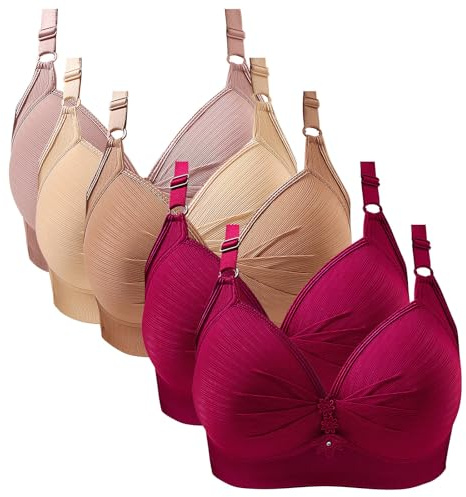 Soutien Gorge Dos Nu, Soutien Gorge Ergonomique Grossesse Et Allaitement Confort Maintien Brassiere Femme Violet Coussinet pour Sport 5 Soutiens De Nuit sous Vêtements Ensemble Lot Bralette