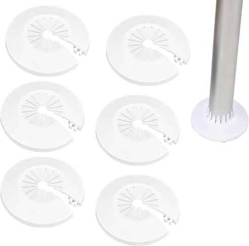Xstary 6 st. radiatorrosetter, universell radiatorslang 30–55 mm, lock för strålande rör av polypropen, lämplig för varma och kalla vattenrör, gasrör och rörledningar (vit