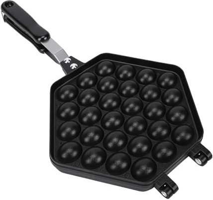 Fockety Gaufrier à Bulles, Gaufrier Antiadhésif Double Face en Aluminium, à œufs 15,7 X 8,5 X 1,7 Pouces avec Poignées Anti-brûlure en Acier Inoxydable, pour le Petit
