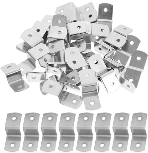 Parliky Tournette pour Cadre en Fer Argenté, Clips Z pour Fixation Toile sur Caisse Américaine, Supports de Cadre Photo Solide et Faciles à Installer, Pack de 100 Pièces