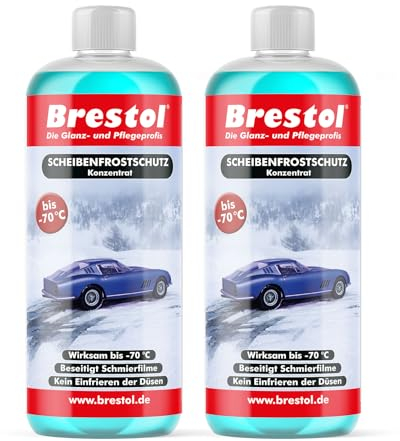 Brestol Scheibenfrostschutz 2X 1000 ml Konzentrat -70 °C - Waschanlagenzusatz Antifrost Anti-Frost Klarsicht Enteiser Scheibenenteiser Klare Sicht