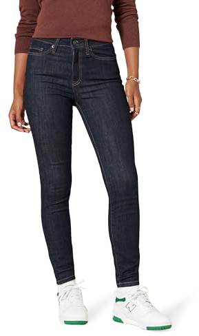 Amazon Essentials Women's High-Rise Skinny Jeans - Discontinued Colours, Black Rinse, 12