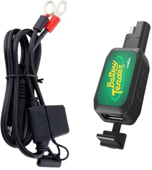 Battery Tender Ring Terminal Accessory Cable and USB Charger Adapter Combo - Battery Cord & 2.1 AMP USB Charging Adapter for Mobile Devices - For Motorcycles, Golf Carts, ATVs - Quick Disconnect - 081