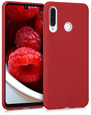 kwmobile Handyhülle für Huawei P30 Lite Hülle - TPU Case - Kabelloses Laden - Schutzhülle Cover in Klassisch Rot