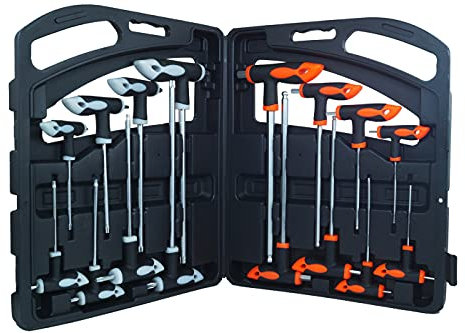 YASTA Set Chiavi Torx e Esagonali - 8 Chiavini Torx e 8 Chiavi Esagonali Con Impugnatura a T e Scatola