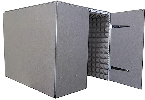 Tragbare Vocal Booth - Vollständig geschlossene schalldichte Abdeckung, grau - Ideal Home Studio Booth für Musikaufnahmen, Podcasting, akustische Behandlungen - Desktop-Schild mit Türöffnungs-Design