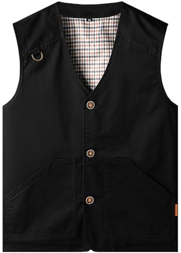 Oralidera Gilet sans Manche de Chasse pour Homme Gilet de Pêche Veste de Safari Gilet Reporter pour Photographe Sport, Noir, XXL