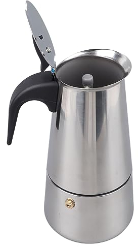 WPKD BLUEIY Cafetiere Italienne de Grande Capacité 300ml, Cafetière à Induction en Acier Inoxydable Facile à Nettoyer Cafetière à Moka Portable pour la Maison le Bureau et l'extérieur