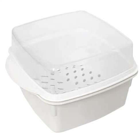 Cuociriso multifunzione per microonde, pentola per cottura a vapore per verdure con coperchio ventilato, durevole, per cuocere pasta e pesce in microonde per una cottura rapida e sana