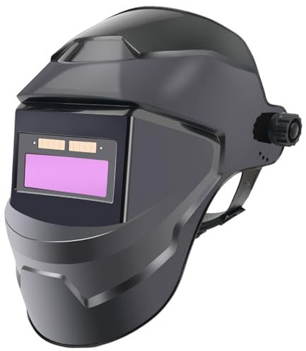 Casque de soudage assombrissement Automatique à énergie, Masque de Soudeur de Soudure de Soudure avec lentille LCD, Casque de Soudeur réglable résistant à la Chaleur 180 ° pour Arc tig mig