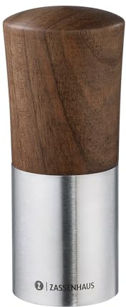 Zassenhaus Gewürzmühle DUO 12 cm, Nussbaumholz, Edelstahl, Muskatnuss