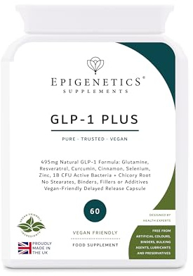 GLP-1 Plus Appetite Control & Gut Health 60 Capsules | 10-Ingredient Natural GLP Supplement with Synbiotics | GLP-1 Booster Made in The UK & Vegan Friendly