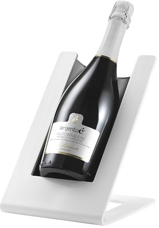 argentoè Gelette Raffredda Bottiglie Vino - Portabottiglie Refrigerante e Glacette Termica da Tavolo - Espositore per Spumanti e Champagne Senza Ghiaccio - Design Made in Italy (Bianco)