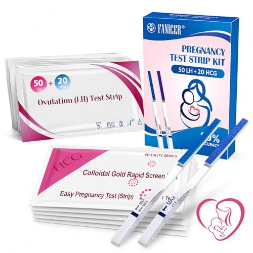 50 Strips Tests for Ovulation and 20 Strips HCG Pregnancy Test, Test Kit Sensitive Fertility, Accurately Track Ovulation Test, Double Your Chances of Getting Pregnant