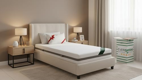 Evergreenweb - Materasso Singolo 80x200 Alto 18 cm con Cuscino in Memory Foam GRATIS Lastra in Waterfoam Ortopedico Rivestimento SFODERABILE Effetto Massaggiante per tutti Reti e Letti Singoli, SLEEPY