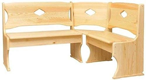 k koma Panchina angolare in legno di pino invecchiato, 100 x 140 cm