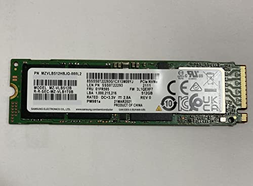 MZVLB512HBJQ-000D7 SAMSUNG 512 Go PM981a SED Encryption M2 M.2 2280 PCIe SSD (MZ-VLB512C 0WD87X WD87X, PM981 Phoenix Controller, compatible avec Dell, HP, Acer, Asus, Lenovo)