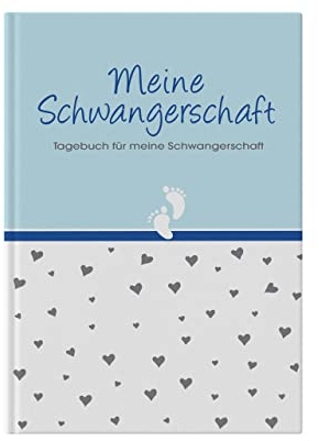 Schwangerschaftstagebuch - Tagebuch für die Schwangerschaft zum selber eintragen I Geschenk für Schwangere - Blau