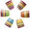 MamboCat Ibiza Rainbow 6er Set Kaffeebecher 350 ml bunt I Tee Becher regenbogenfarben I Latte Macchiato Tasse ohne Henkel Steingut I Trink Becher für Heißgetränke I Tee Pott mit Streifen-Dekor