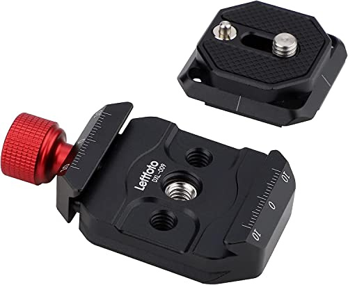 LEFTFOTO Camera Quick Release Plate Clamp kit with 1/4 to 3/8 Screw Thread,Set Includes Arca Swiss Style Clamp and Quick Release Plate,for DSLR Camera, Tripod, Monopod, Ball Head,Cimbal Stabilzer.