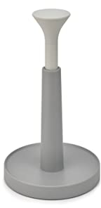 Joseph Joseph Duo Easy-tear Kitchen Roll Holder (Maximum Height of the Kitchen Roll of 24 cm), Grey/White, Pack of 1