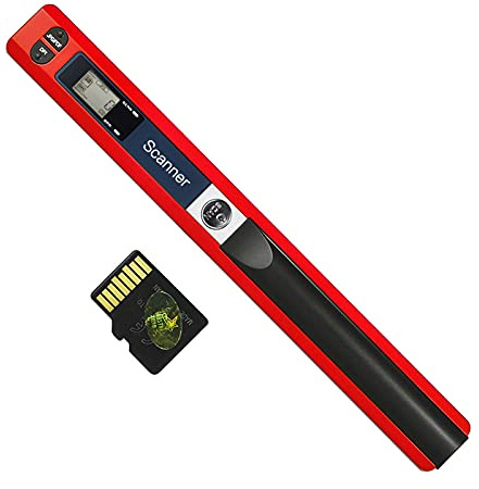 KOCAN Scanner de Documents,Baguette portative Portable Scanner sans Fil Format A4 900DPI JPG/PDF Formate LCD avec Sac de Protection et Carte TF de 8 Go pour la réception de Documents commerciaux