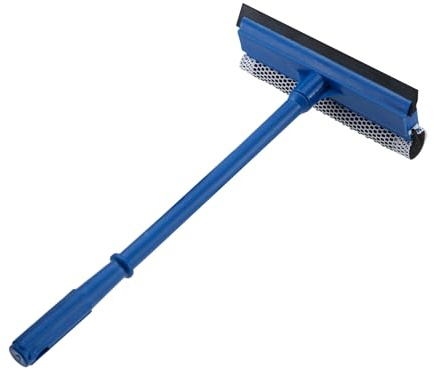 15.9 Window Squeegee for Car,2 in 1 Squeegee Window Cleaner with Long Stainless Steel Handle,Sponge Car Window Squeegee for Gas Station, Glass,Shower (Plastic Pole)