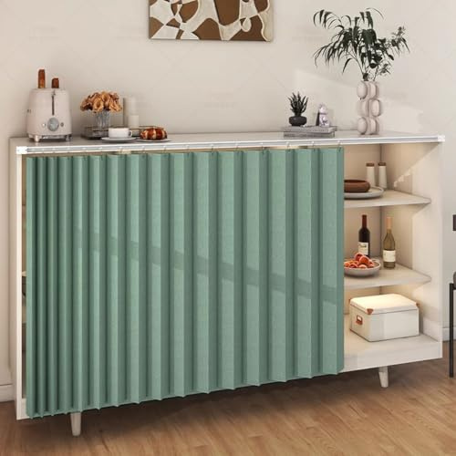 Tende Multifunzionali per Armadietti e Bagno - Corte per La Cucina, Antipolvere e Impermeabili - Binari Scorrevoli (Size:W:40 x H:70cm, Color:Verde)