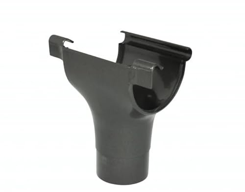 Marley Dachrinnenset aus PVC Dachrinnenteile RG 75 - Anthrazit-Metallic Regenrinnen System (Stutzen)