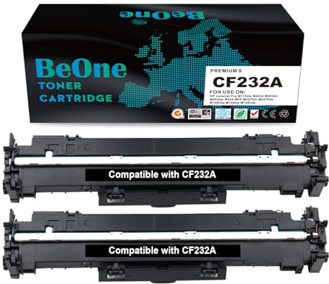 BeOne 2 x 32A CF232A Unità tamburo compatibile per HP Laserjet Pro M118dw M203d M203dn M203dw M220 MFP M227fdn M227fdw M148fdw M148dw (2X nero)