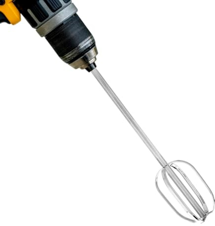 Meat Grinder & Egg Beater Drill Attachment, 304 Stainless Steel Mixer Tool for Standard Electric Drills for Ground Meat Patties Dough Cream & Batters (Silver)