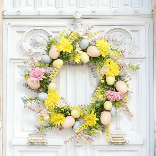Ghirlanda pasquale per porta d'ingresso, 40cm ghirlanda di fiori artificiali, ghirlanda di porte anteriori, per Porta d'ingresso, Patio per, Stile a