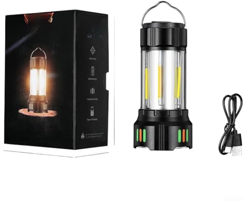 Lámpara de camping 3000mAh recargable con luz cálida luz roja y 10 modos de iluminación impermeable linterna colgante para tiendas de campaña (A)
