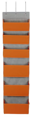 Household Essentials 2168-1 Organizer für die Tür, Kunststoff Textil, Orange/Abendrot im Zickzackmuster (Sunset Chevron)