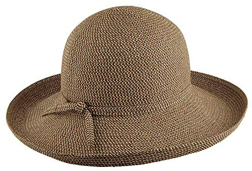 sur la tête Womens Traveller Packable Sun Hat - Natural-Black 1-Size