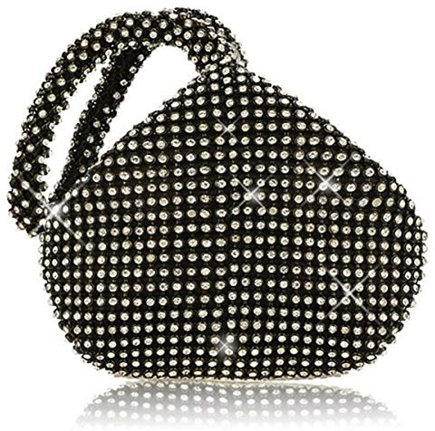 Fioeyr Fashion Women Evening Clutches Sparkly Mini Handbag Glitter Crystal Diamante Pouch Shaped Wrist Hand Bag Purse Bag