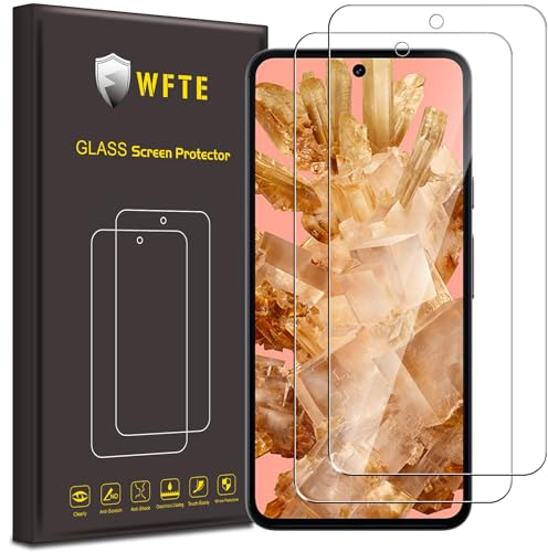 WFTE [2-Pack Screen Protector for Google Pixel 8,Anti-Scratch,High Transparency,Anti-fingerprint,Bubble-Free,Dust-Free Premium Screen Protector Tempered Glass For Google Pixel 8