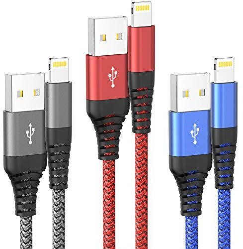 Ofuca iPhone Charger 3M, 3Pack 10FT Lightning Cable Braided Long iPhone Charger Cable Fast Charge USB Charging Cable Compatible with iPhone 14 13 12 11 Pro Max XR XS X 8 7 6 5 SE