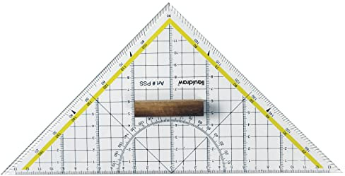 Liquidraw Set righello quadrato triangolo righello goniometro triangolare 25cm / 10 navigazione nautica marina