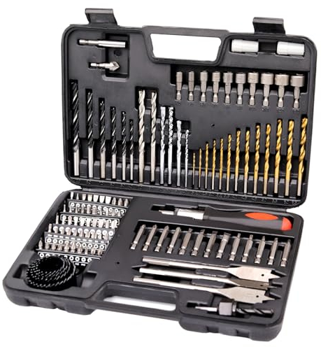 ETERNA 110-teiliges Bohrer-Set, Titan, HSS, Bohrer-Bit-Set, mit Tragetasche für Metall, Mauerwerk, Holz, Kunststoffe, Zementbohren