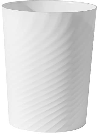 UUJOLY Plastic Small Trash Can Wastebasket, Garbage Container Basket for Bathrooms, Laundry Room, Kitchens, Offices, Kids Rooms, Dorms, (White, 1.8 Gallon)