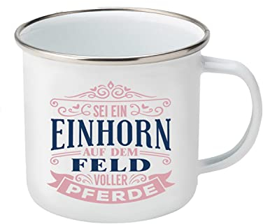 Top Lady Becher Sei ein Einhorn | Emaille | 350ml |