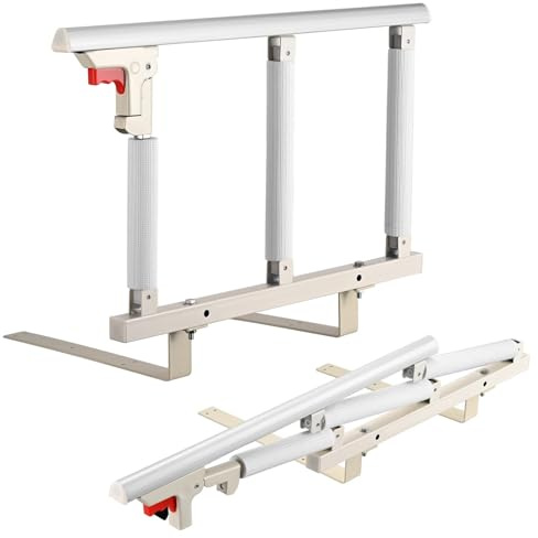 Aomdom Barrière de lit Pliante pour Personnes âgées, 69 x 40 cm, prévention des Chutes, Petite barrière de sécurité latérale pour Personnes âgées et Femmes Enceintes