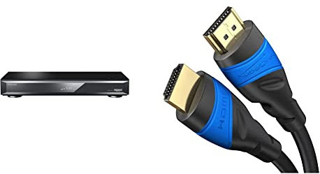 Panasonic DMR-UBT1EC-K Registratore / Lettore Blu-Ray Ultra HD 4K PRO HDR, Processore HCX, Doppio sintonizzatore, HDMI, Internet apps, Wireless Lan Built-In, Nero & KabelDirekt – 1 m – Cavo HDMI 4K